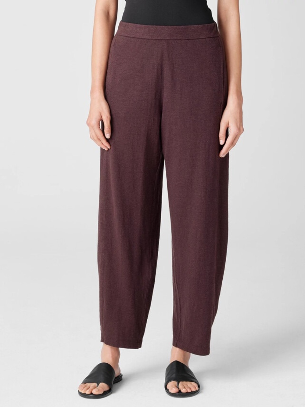 NWT Eileen Fisher Hemp Organic Cotton Twist Lantern Ankle Pants Cassis XL